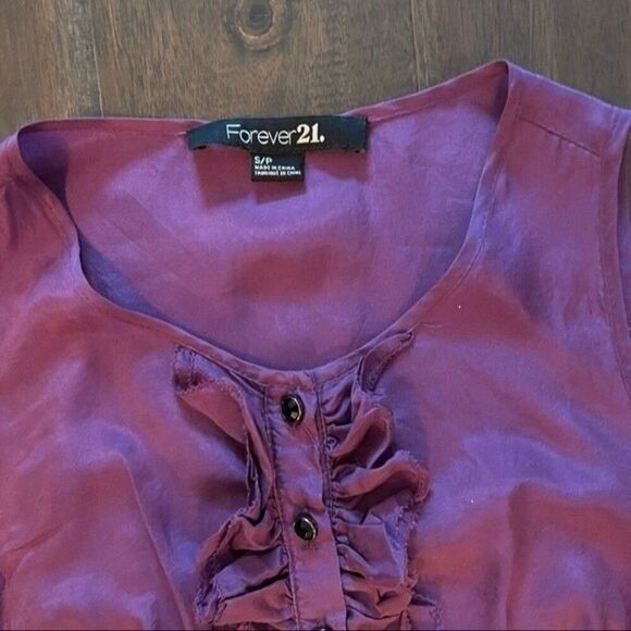 Forever 21 Purple Ruffle Fit and Flare Dress S - Picture 4 of 6